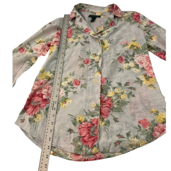 Lauren Ralph Lauren Embroidered Button Down Blouse Small - Picture 9 of 11
